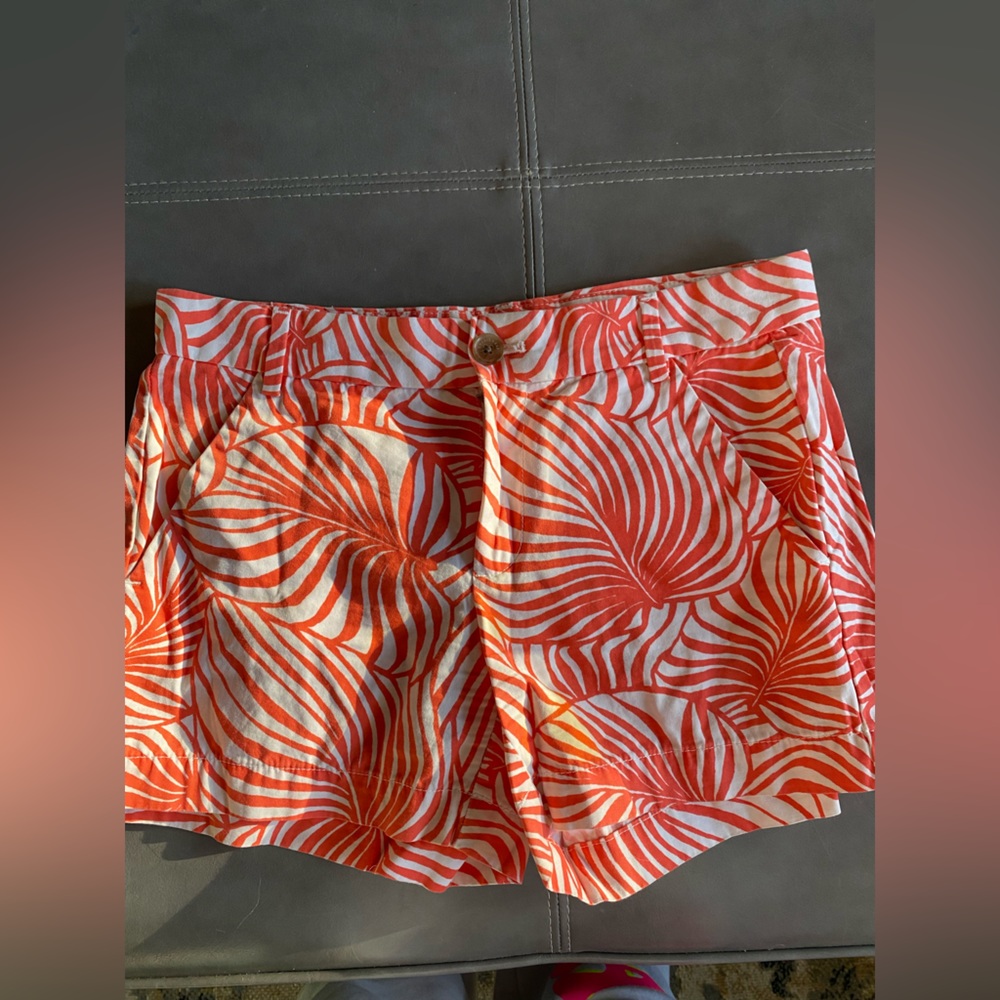Palm Design Khaki Shorts
